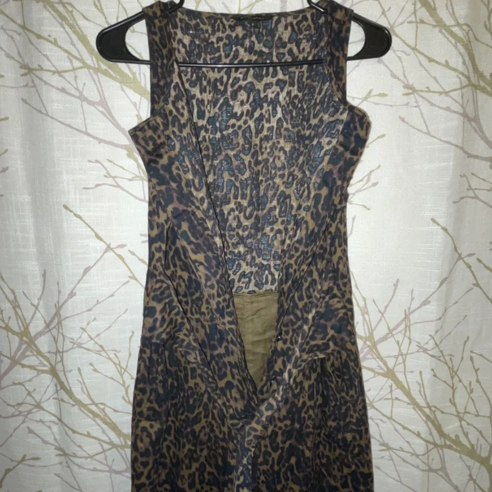 NWOT Banana Republic Leopard Print Linen Blend Wide Leg Crop Jumpsuit SZ6